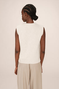 Grace & Mila Say Ecru Sleeveless Sweater - The Mercantile London