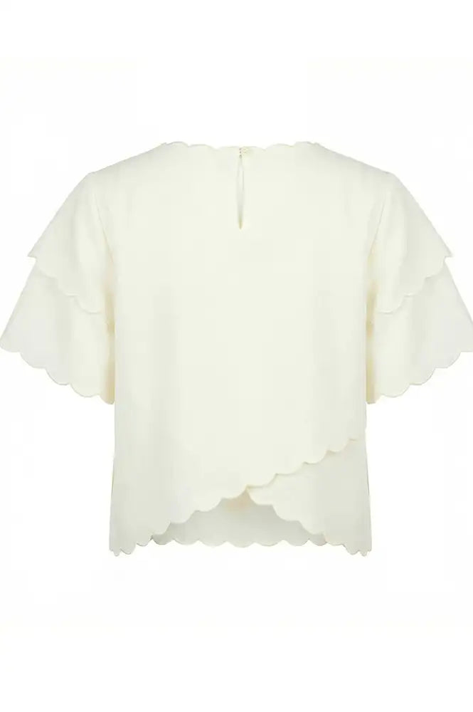 Nooki Tate Ecru Embroidered Cut-Out Top - The Mercantile London