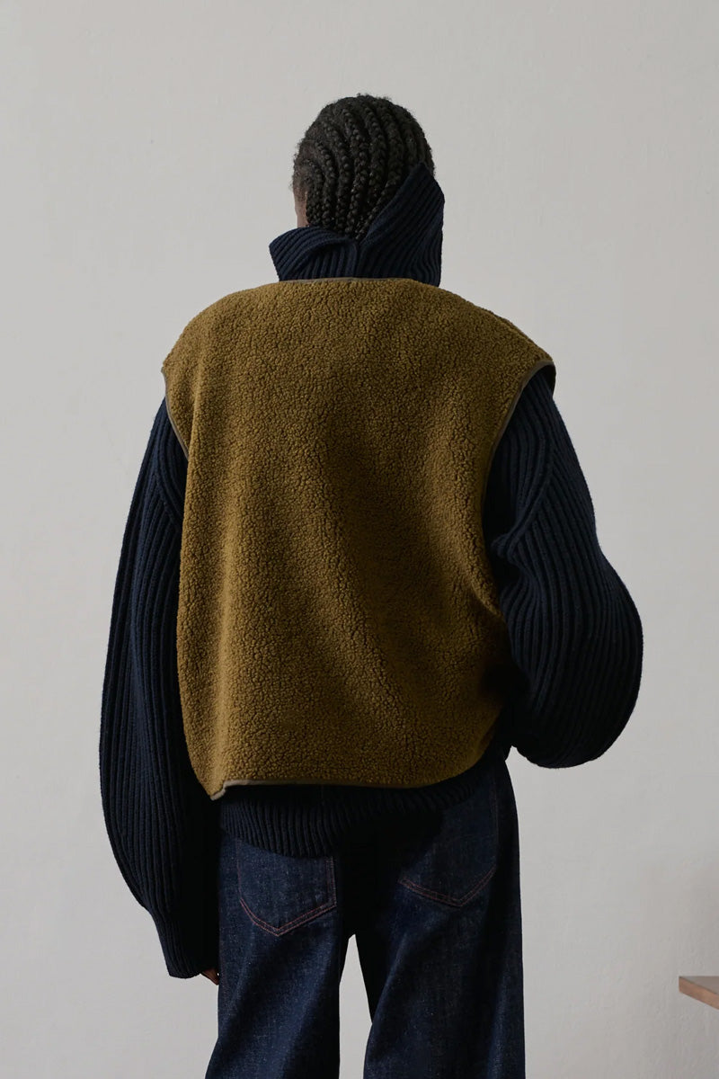 Soeur Floyd Bronze Sherpa Sleeveless Jacket - The Mercantile London