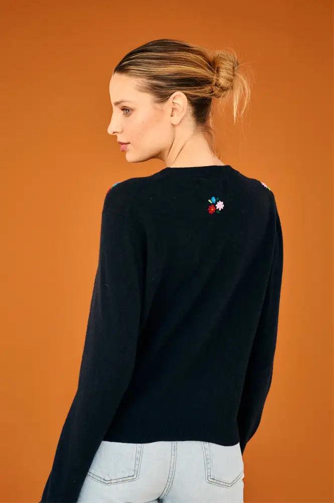 Jumper 1234 Ink Floral Embroidered Jumper