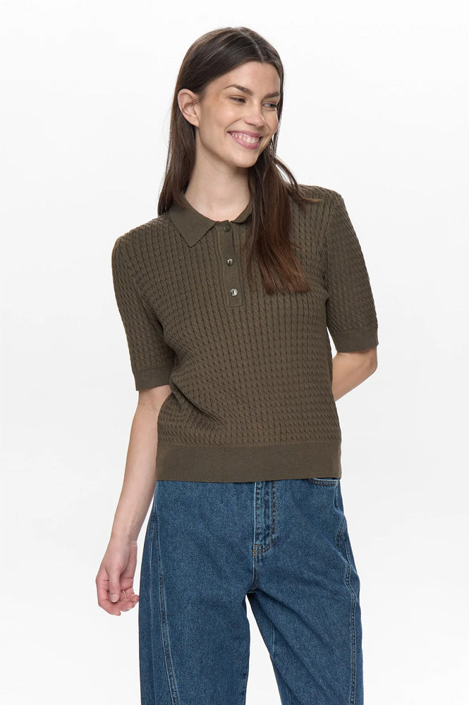 Numph Alette Sea Moss Polo Top