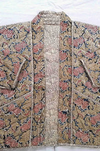 Cotton Conscious Ochre Block Print Reversible Kimono Jacket