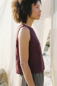 Artisans Of Humanity Wine Linen Tank Top