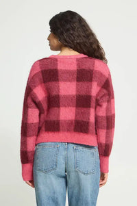 ICHI Elena Fruit Dove & Zinfadel Checked Jumper
