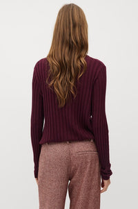 MBYM Idriana Fig Knit Polo Top - The Mercantile London
