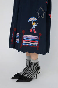 Stella Nova Navy Bead Embellished Midi Dress - The Mercantile London