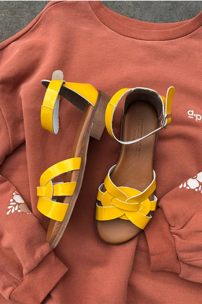 Pavement Aretha Yellow Patent Sandals - The Mercantile London