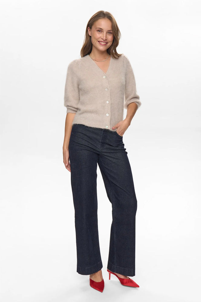 Numph Suri Brushed Chateau Grey Cardigan - The Mercantile London