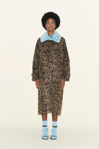 Samdi Carrington Leopard & Powder Blue Coat - The Mercantile London