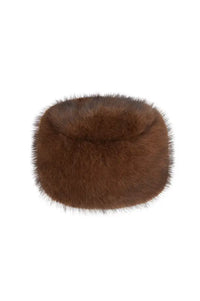 Helen Moore Mahogany Faux Fur Pillbox Hat