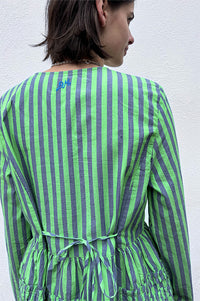 Damson Madder Madison Navy Pop Green Stripe Blouse