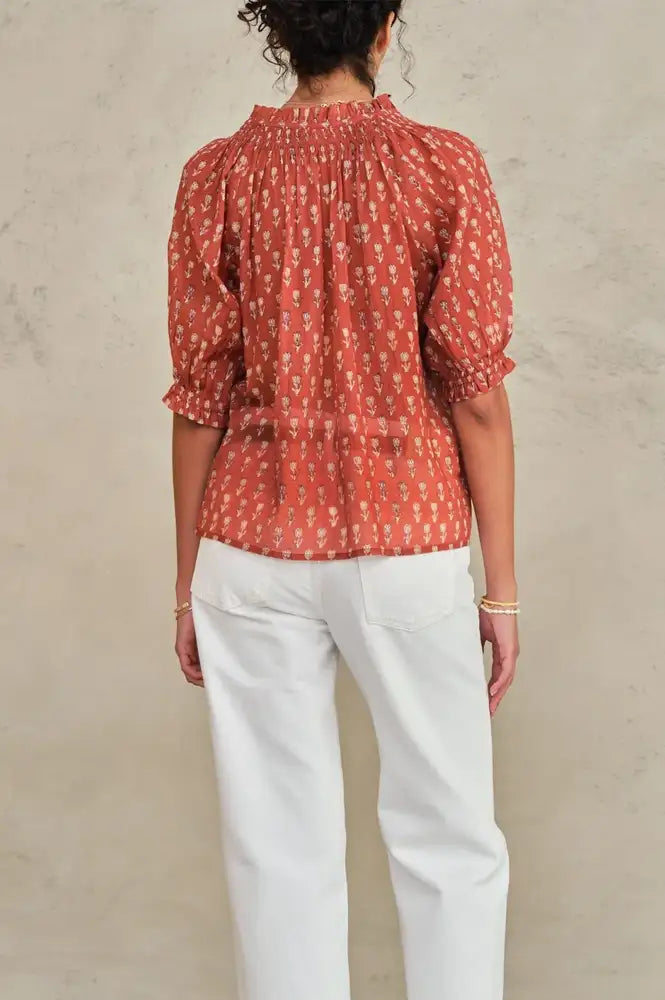 M.A.B.E Ari Rust Floral Blouse - The Mercantile London