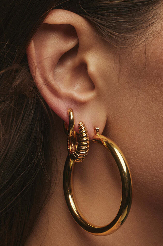 Luv AJ Amalfi Gold Tube Hoops - The Mercantile London
