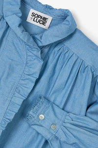 Sophie + Lucie Maribel Blue Denim Blouse - The Mercantile London