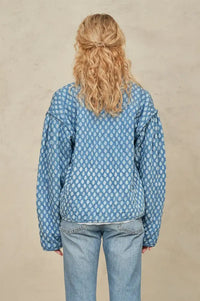 M.A.B.E Jenna Blue Quilted Print Jacket - The Mercantile London