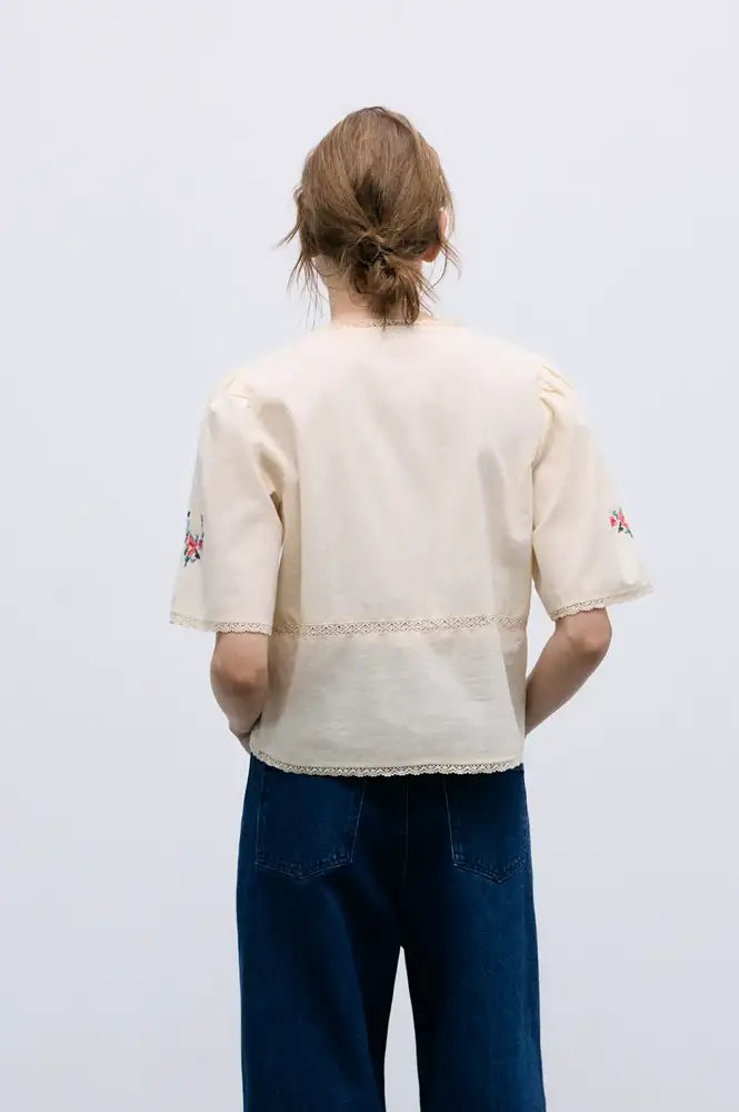 The New Society Narcise Embroidered Blouse - The Mercantile London