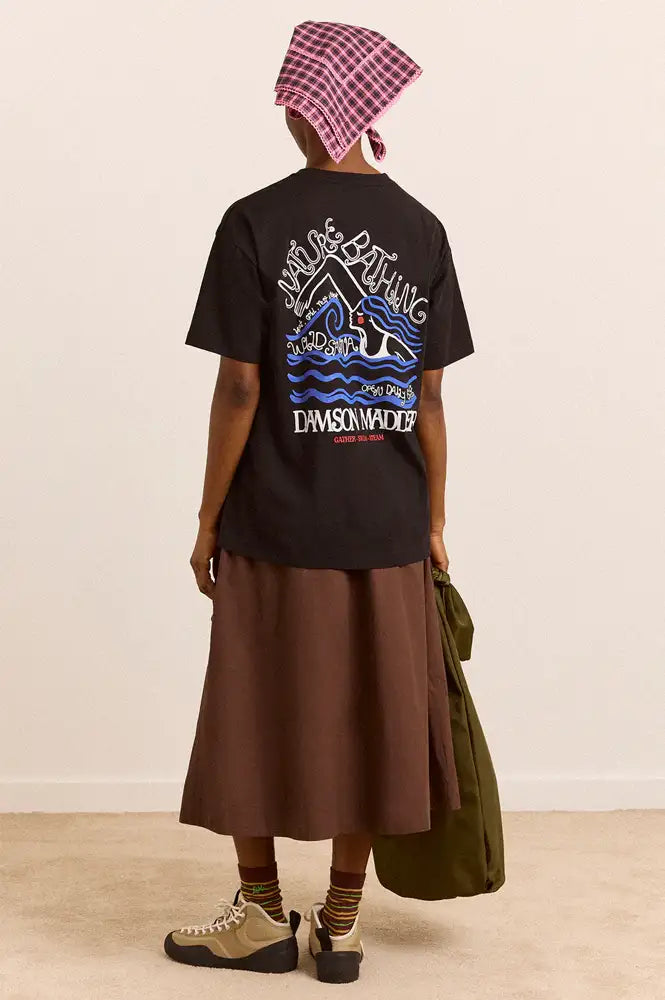 Damson Madder Nature Bathing Black T-Shirt