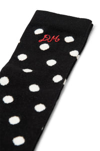 Damson Madder Black & Cream Knee High Polka Dot Socks