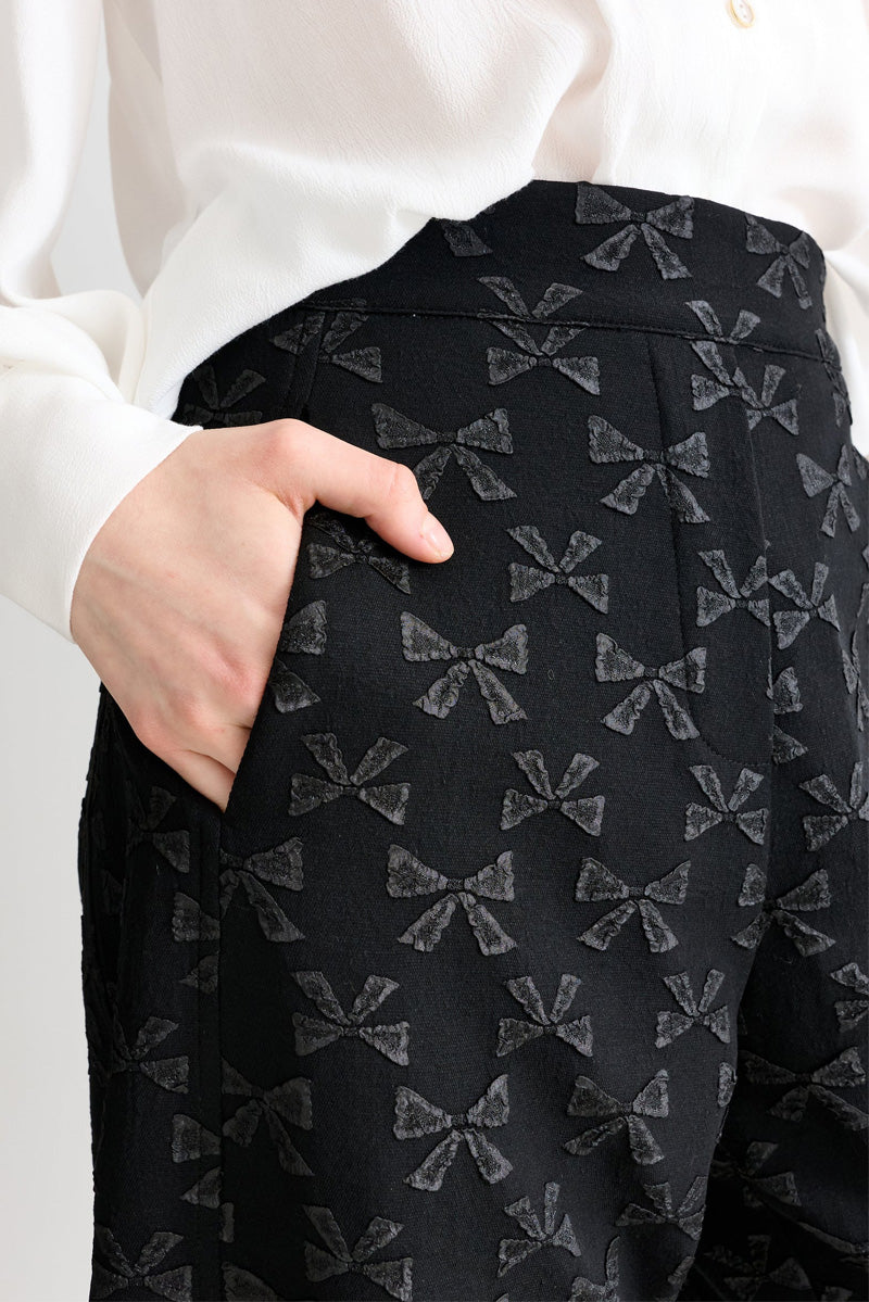 Louche Sutton Bow Jacquard Barrel Trousers - The Mercantile London