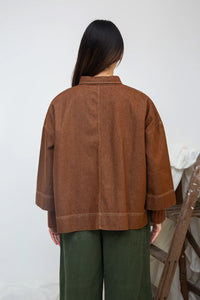 Beaumont Organic Dylan Bark Brown Overshirt - The Mercantile London