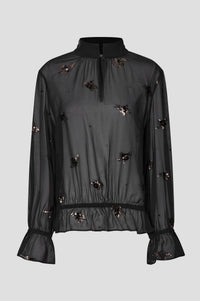 Second Female Luma Black Sequin Blouse