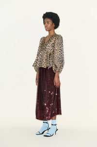 Samdi Bella Leopard Jacquard Blouse - The Mercantile London