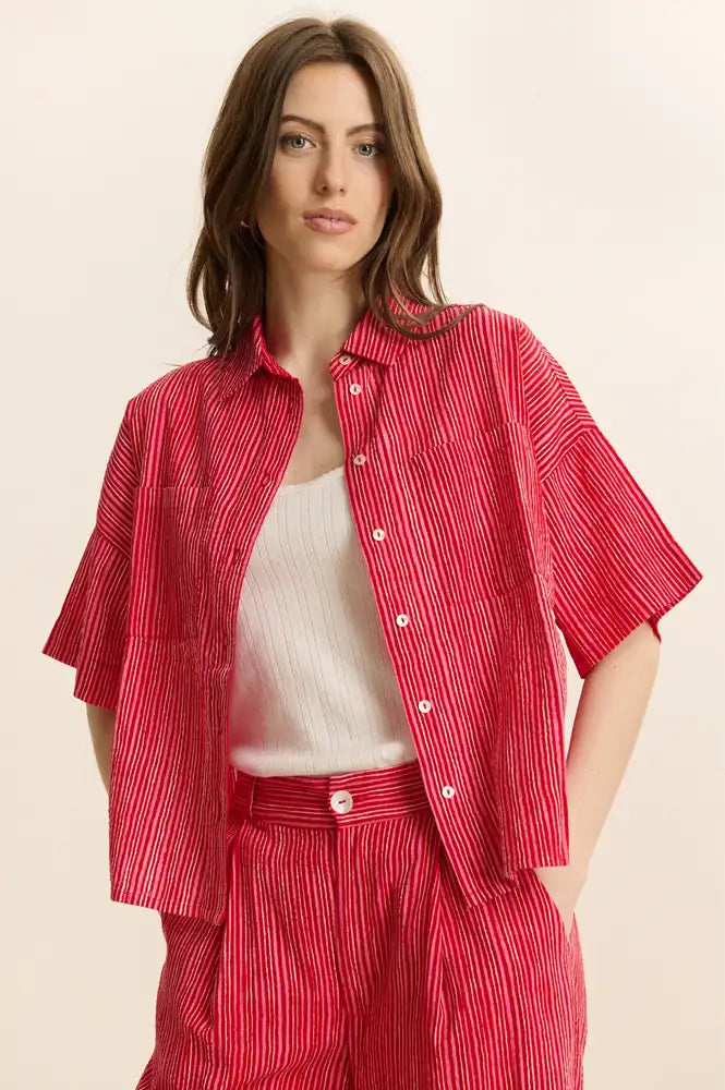 Garance Celine Rose Stripe Shirt - The Mercantile London
