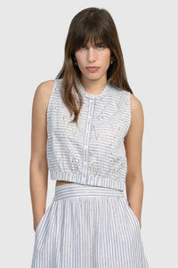 An'ge Salyta Blue Striped Top - The Mercantile London