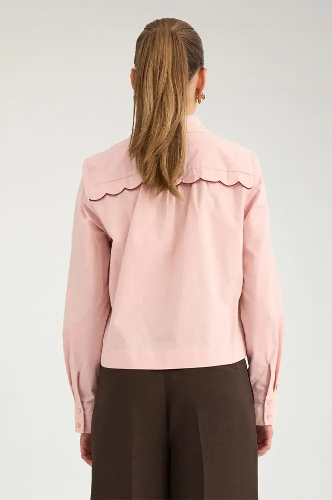 Numph Francy Peachskin Scalloped Shirt