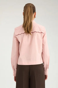 Numph Francy Peachskin Scalloped Shirt