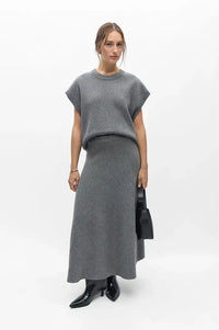 Object Tone Medium Grey Knitted Skirt