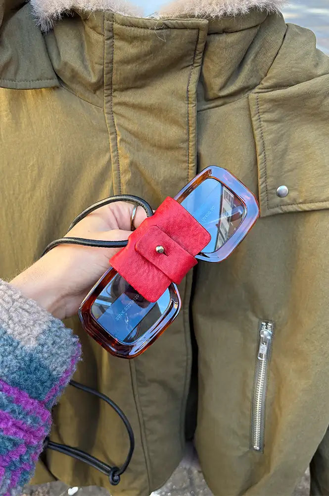 Kate Sheridan Ruby Leather Glasses Lanyard