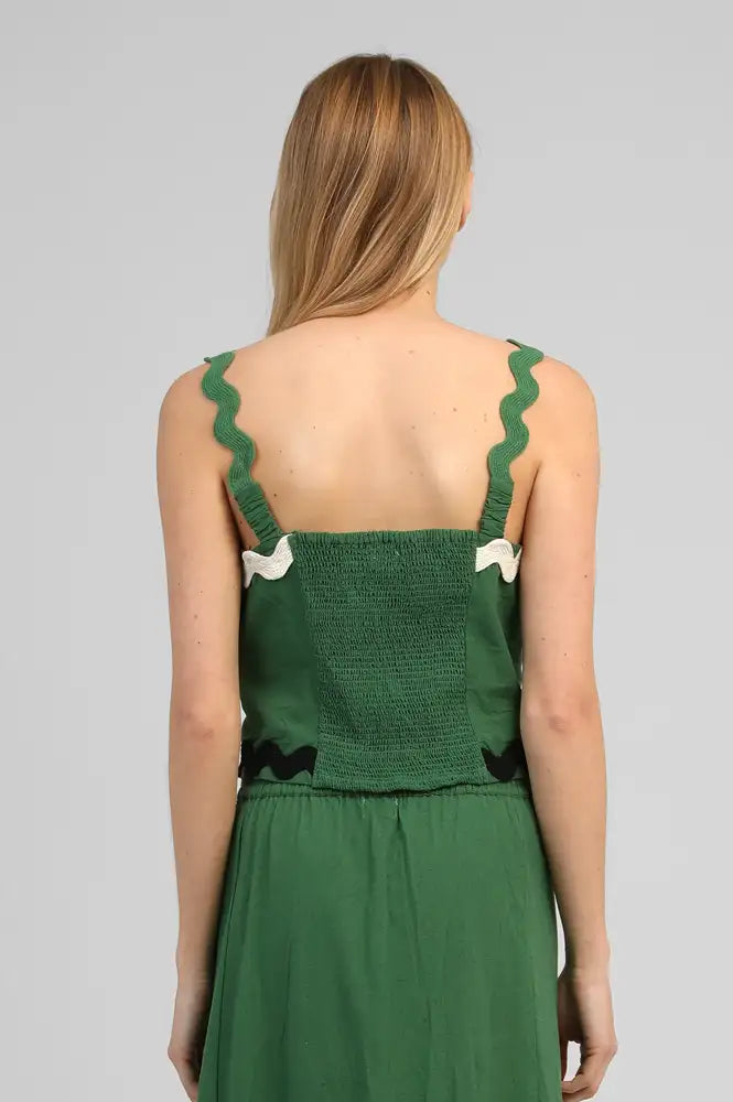 An'ge Soline Green Ric Rac Top