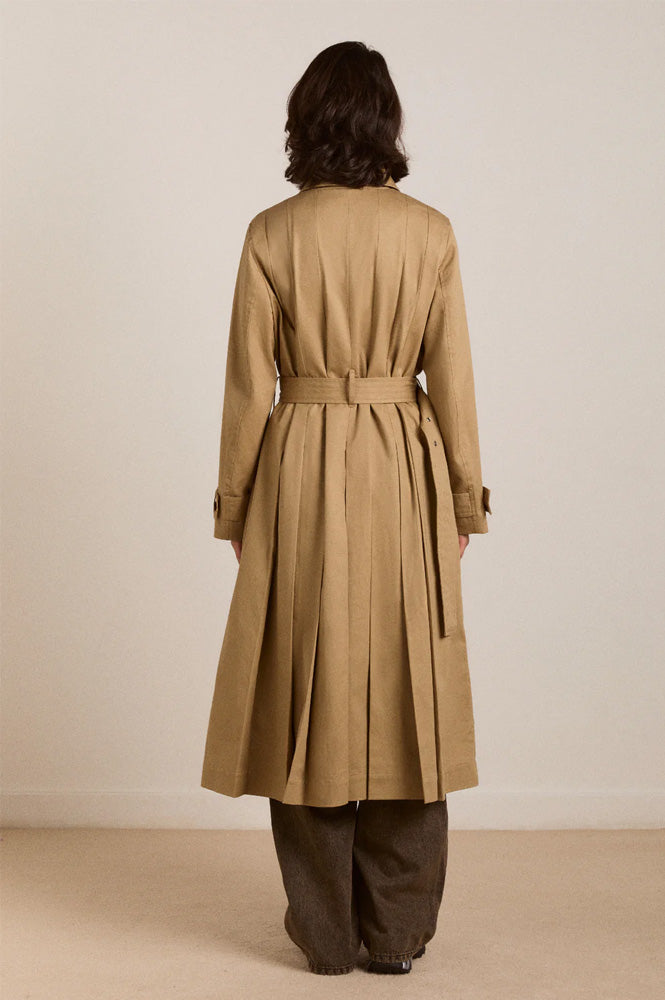 Damson Madder Sofia Stone Pleated Trench Coat