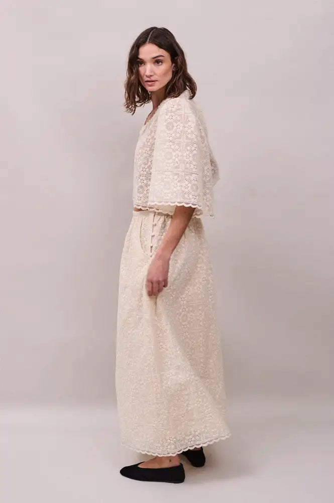 Faune Jean Oyster Lace Skirt - The Mercantile London