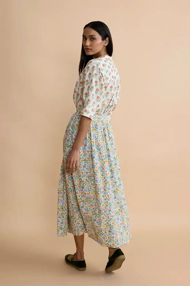 Daydress Drew Vintage Olive Flowers Skirt