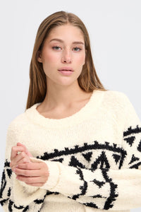 ICHI Carani Birch Long Sleeve Jumper - The Mercantile London