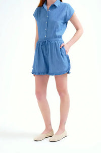 Compania Fantastica Light Blue Chambray Shorts