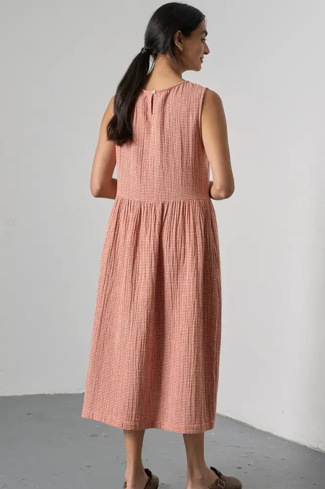 Bibico Elaine Rust Check Dress - The Mercantile London