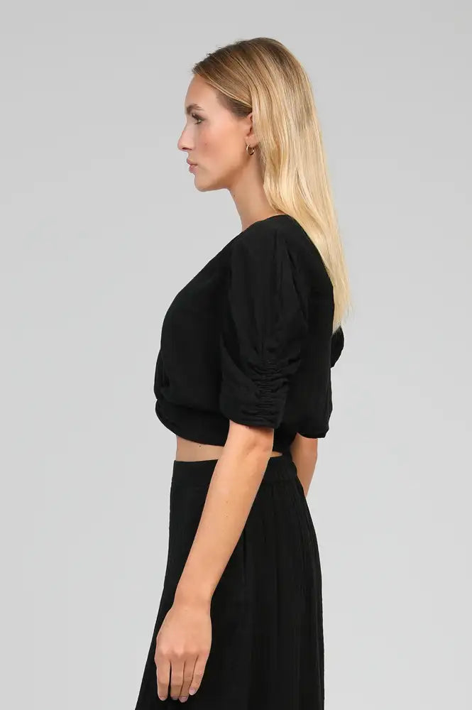 An'ge Sadouma Black Twisted Top - The Mercantile London