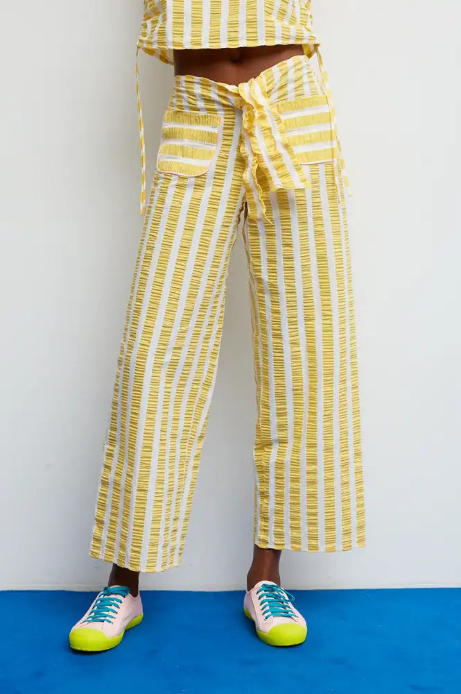 Dr Bloom Lazo Yellow Stripe Trousers - The Mercantile London