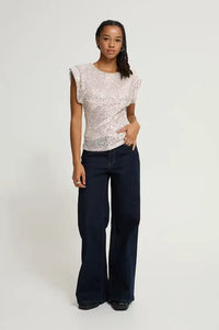 ICHI Faula Frosted Almond Sparkle Top