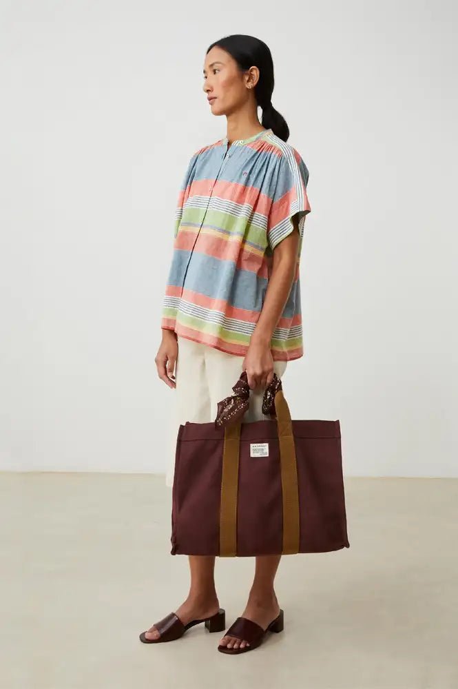 Moismont No.46 Cabas Garnet Canvas Bag - The Mercantile London