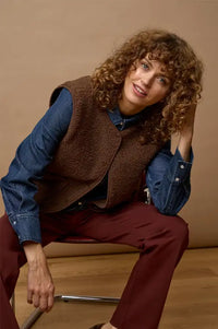 Fransa Gwynne Rain Drum Brown Waistcoat