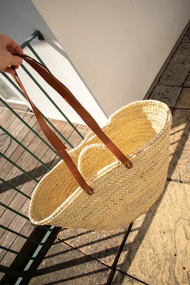 Mikwi French Double Strap Classic Market Basket Bag