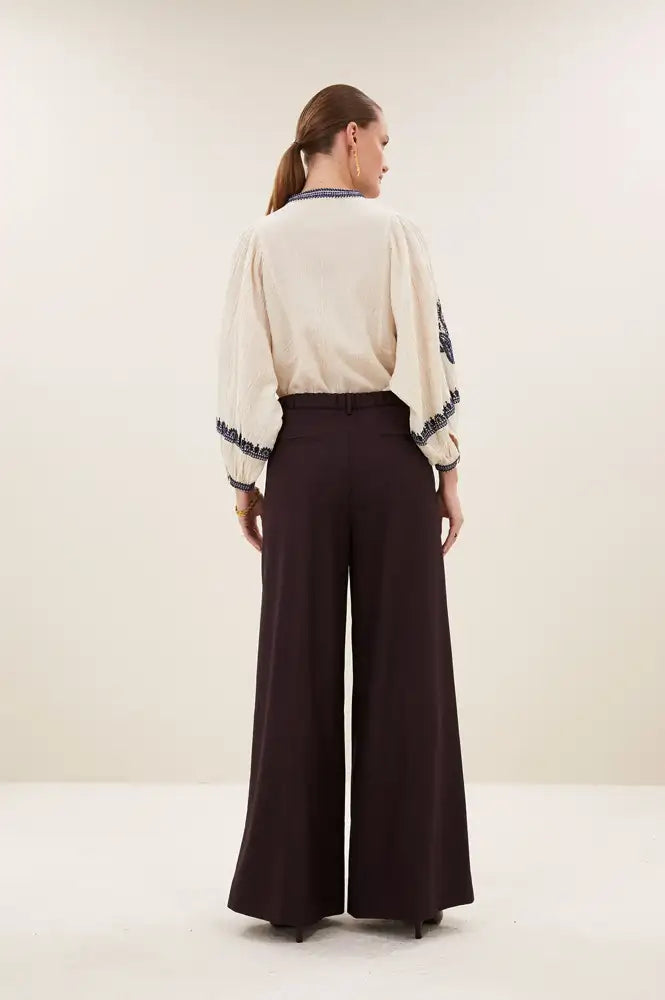 By-Bar Senne Embroidered Sand Blouse