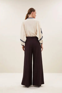 By-Bar Senne Embroidered Sand Blouse