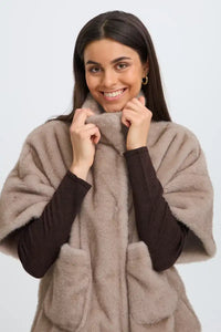 Fransa Doris Driftwood Grey Fur Jacket