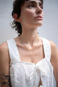 Shyla Venus Slim Malachite Necklace