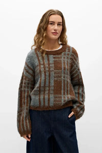 Object Pipsy Brown Carafe Checked Jumper